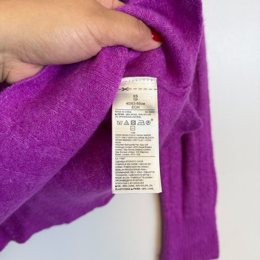 Banana Republic Aire Ribbed Turtleneck Knit Sweater Purple - XS - Picture 4 of 9